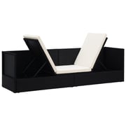 Vidaxl Garden Bed With Cushion & Pillows Poly Rattan Black Vidaxl Garden Bed With Cushion & Pillows Poly Rattan Black