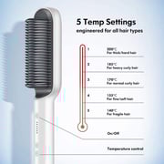 Kskin Hair Straightener Brush Hair Straightening Iron With Built-in Comb, 20s Fast Heating 5 Gears Settings Anti-scald Perfect For Professional Salon At Home Kd380,white Kskin Hair Straightener Brush Hair Straightening Iron With Built-in Comb, 20s Fast Heating 5 Gears Settings Anti-scald Perfect For Professional Salon At Home Kd380,white
