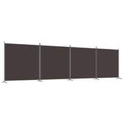 vidaXL 4-Panel Room Divider Brown 698x180 cm Fabric vidaXL 4-Panel Room Divider Brown 698x180 cm Fabric
