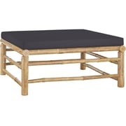 Vidaxl Garden Footrest With Dark Grey Cushion Bamboo Vidaxl Garden Footrest With Dark Grey Cushion Bamboo