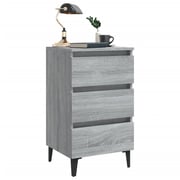 Vidaxl Bed Cabinet With Metal Legs Grey Sonoma 40x35x69 Cm Vidaxl Bed Cabinet With Metal Legs Grey Sonoma 40x35x69 Cm