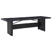 Vidaxl Garden Table Black 240x90x74 Cm Poly Rattan And Glass Vidaxl Garden Table Black 240x90x74 Cm Poly Rattan And Glass