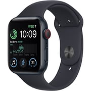 Apple Watch SE GPS + Cellular 44mm Midnight Aluminum Case with Midnight Sport Band - Regular