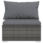 vidaXL 7 Piece Garden Lounge Set with Cushions Poly Rattan Grey vidaXL 7 Piece Garden Lounge Set with Cushions Poly Rattan Grey
