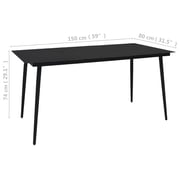 Vidaxl Garden Dining Table Black 150x80x74 Cm Steel And Glass Vidaxl Garden Dining Table Black 150x80x74 Cm Steel And Glass