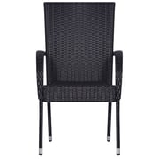 Vidaxl Stackable Outdoor Chairs 4 Pcs Poly Rattan Black