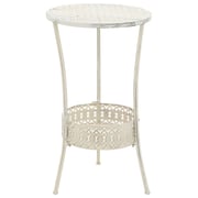 vidaXL Bistro Table Vintage Style Round Metal 40x70 cm White vidaXL Bistro Table Vintage Style Round Metal 40x70 cm White