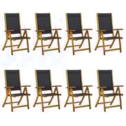 vidaXL Folding Garden Chairs 8 pcs Solid Wood Acacia and Textilene vidaXL Folding Garden Chairs 8 pcs Solid Wood Acacia and Textilene