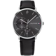 Tommy Hilfiger Brooklyn Black Leather Watch For Men 1791509 Tommy Hilfiger Brooklyn Black Leather Watch For Men 1791509