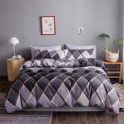 Deals For Less - Queen/Double Size, Duvet Cover, Bed Sheet Set of 6 Pieces, Geometric Design