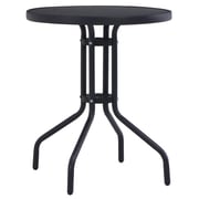 vidaXL Garden Table Black 60 cm Steel and Glass vidaXL Garden Table Black 60 cm Steel and Glass