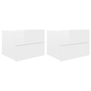 vidaXL Bedside Cabinets 2 pcs High Gloss White 40x30x30 cm Engineered Wood vidaXL Bedside Cabinets 2 pcs High Gloss White 40x30x30 cm Engineered Wood