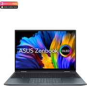 Asus Zenbook 14 Flip OLED Laptop - 11th Gen Corei7 2.80GHz 16GB 1TB Shared Win11Home 14inch 2.8K Pine Grey English/Arabic Keyboard UP5401EA OLED007W (2022) Middle East Version