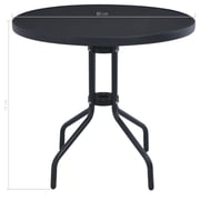 vidaXL Garden Table Black 80 cm Steel and Glass vidaXL Garden Table Black 80 cm Steel and Glass