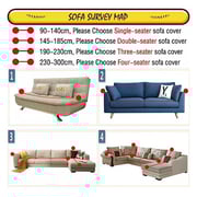 Stretchable Sofa Cover Three Seater Grey Design Fits Size between 190-230cm