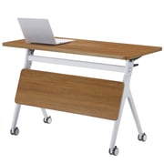 Ibama Office Foldable Desk|1.2m Heavy Duty Flipper Table with Casters for Home Work, Study Table, Conference Training Table and classroom Table
