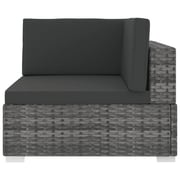 Vidaxl Sectional Corner Chair 1 Pc With Cushions Poly Rattan Grey Vidaxl Sectional Corner Chair 1 Pc With Cushions Poly Rattan Grey