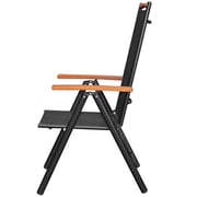 vidaXL Folding Garden Chairs 4 pcs Aluminium and Textilene Black vidaXL Folding Garden Chairs 4 pcs Aluminium and Textilene Black
