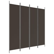 vidaXL 4-Panel Room Divider Brown 200x200 cm Fabric vidaXL 4-Panel Room Divider Brown 200x200 cm Fabric