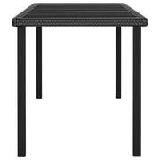 Vidaxl Garden Dining Table Black 180x70x73 Cm Poly Rattan