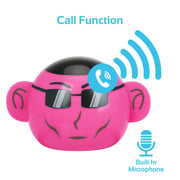 Promate Ape Mini High Definition Wireless Monkey Speaker With Smartphone Stand Pink