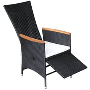 Vidaxl Reclining Garden Chairs 2 Pcs With Cushions Poly Rattan Black Vidaxl Reclining Garden Chairs 2 Pcs With Cushions Poly Rattan Black
