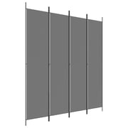 vidaXL 4-Panel Room Divider Anthracite 200x220 cm Fabric vidaXL 4-Panel Room Divider Anthracite 200x220 cm Fabric