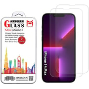 MARGOUN 2 Pack for iPhone 14 Plus Screen Protector Tempered Glass 3D Clear