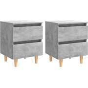 Vidaxl Bed Cabinets & Solid Pinewood Legs 2 Pcs Concrete Grey 40x35x50 Cm Vidaxl Bed Cabinets & Solid Pinewood Legs 2 Pcs Concrete Grey 40x35x50 Cm