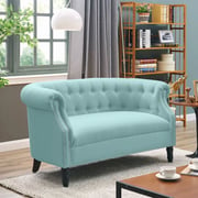 Asghar Furniture - Rolled Arms Loveseat - Blue