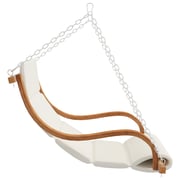 Vidaxl Swing Chair With Cream Cushion Bent Wood With Teak Finish Vidaxl Swing Chair With Cream Cushion Bent Wood With Teak Finish