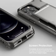Vrs Design Damda Glide Pro Designed For Iphone 13 Pro Case Cover Wallet [semi Automatic] Slider Credit Card Holder Slot [3-4 Cards] - Metal Black