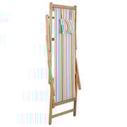 vidaXL Folding Beach Chair Fabric and Wooden Frame Multicolour