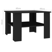 vidaXL Coffee Table Black 60x60x42 cm Engineered Wood vidaXL Coffee Table Black 60x60x42 cm Engineered Wood