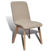 vidaXL Oak Indoor Fabric Dining Chair Set 4 pcs Beige vidaXL Oak Indoor Fabric Dining Chair Set 4 pcs Beige