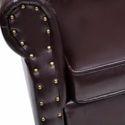 Vidaxl Armchair With Footstool Dark Brown Faux Leather Vidaxl Armchair With Footstool Dark Brown Faux Leather