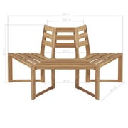 Vidaxl Tree Bench Half-hexagonal 160 Cm Solid Acacia Wood Vidaxl Tree Bench Half-hexagonal 160 Cm Solid Acacia Wood