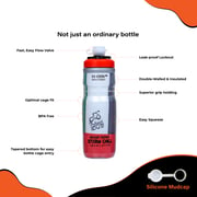 V2-cool Storm Insulated Water Bottle For Cycle Cage Fit With Free Silicon Mudcap 620 Ml/21 Oz, Uae Tour