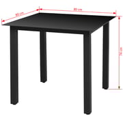 Vidaxl Garden Table Black 80x80x74 Cm Aluminium And Glass Vidaxl Garden Table Black 80x80x74 Cm Aluminium And Glass