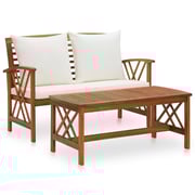 Vidaxl 2 Piece Garden Lounge Set With Cushions Solid Acacia Wood Vidaxl 2 Piece Garden Lounge Set With Cushions Solid Acacia Wood
