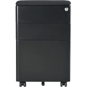 Navodesk Mobile Pedestal 3-drawer File Cabinet Under Desk Drawer With Castor Wheels By Navodesk Black Black Cushion