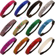 Kenz Laurenz 2 Glitter Headbands All Colors By - Elastic Stretch Sparkly Fashion Headband For Teens Girls Women Softball Pack Volleyball Basketball Sports Teams Soccer Set Hair Accessories Store