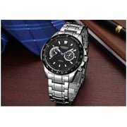 Curren CRN8020S-SLVR/BLK-Casual Stainless Steel Men's Wristwatch