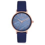 Omax Seashell Collection Blue Leather Analog Watch For Women SH02R44I