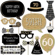 Big Dot Of Happiness Adult 60Th Birthday - Gold - Birthday Party Photo Booth Props Kit - 20 Count Big Dot Of Happiness Adult 60Th Birthday - Gold - Birthday Party Photo Booth Props Kit - 20 Count