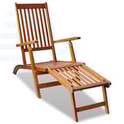 vidaXL Outdoor Deck Chair with Footrest Solid Acacia Wood vidaXL Outdoor Deck Chair with Footrest Solid Acacia Wood
