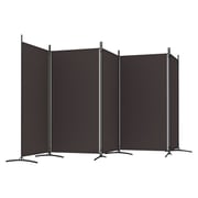 vidaXL 5-Panel Room Divider Brown 433x180 cm Fabric vidaXL 5-Panel Room Divider Brown 433x180 cm Fabric