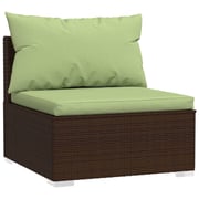 vidaXL 5 Piece Garden Lounge Set with Cushions Poly Rattan Brown vidaXL 5 Piece Garden Lounge Set with Cushions Poly Rattan Brown