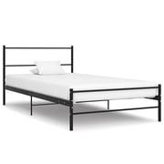 vidaXL Bed Frame Black Metal 90x200 cm vidaXL Bed Frame Black Metal 90x200 cm