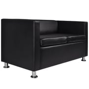 Vidaxl Sofa 2-seater Artificial Leather Black Vidaxl Sofa 2-seater Artificial Leather Black